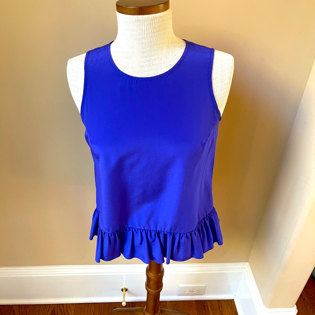 Amanda Uprichard Silk Top In Nu Blue - Small